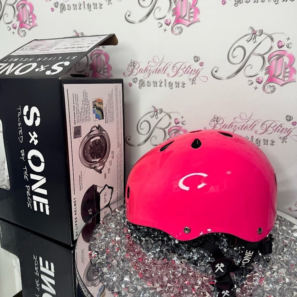 S-ONE Pink Helmet neon pink hot pink ombré blackstraps new trusted by the pros